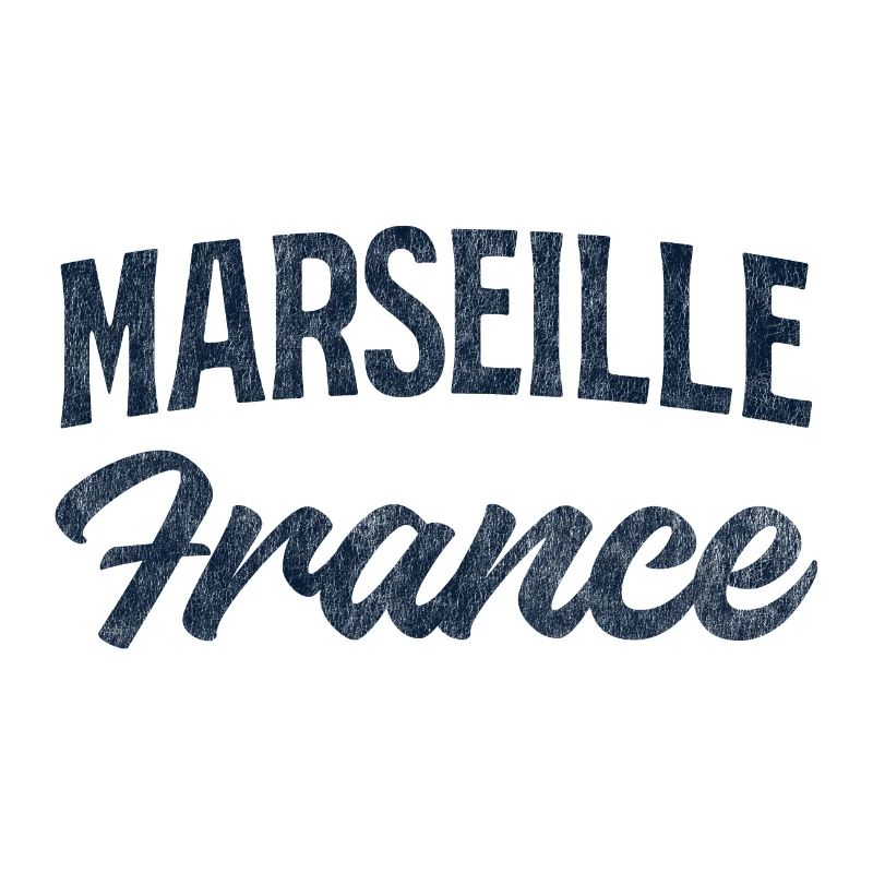 Marseille Frankreich Retro Script