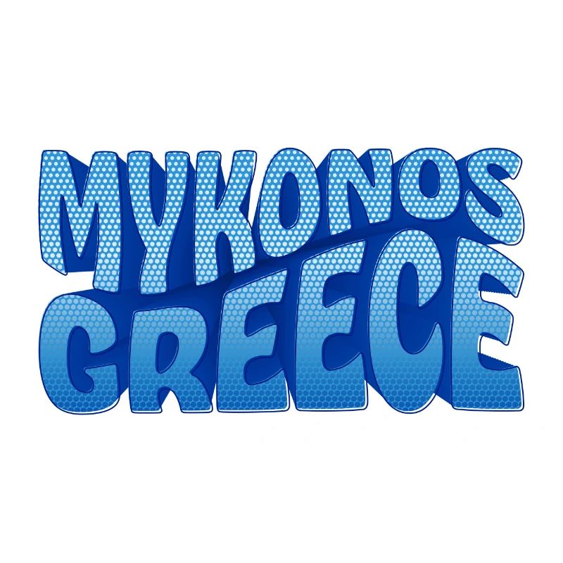 Mykonos Greece Blue Dot Design