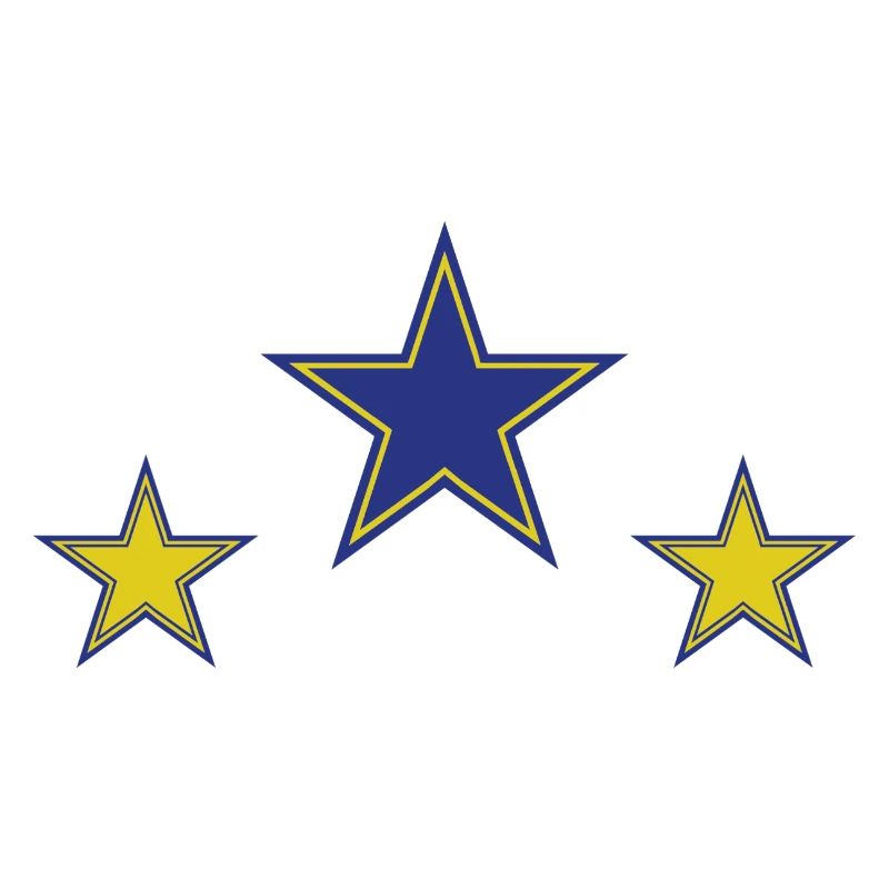Abstract Star Patterns in Yellow and Blue