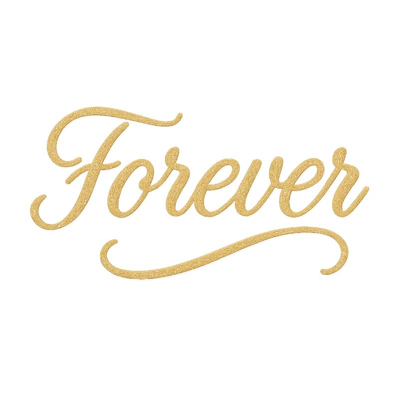 Élégant Gold Script Forever Design