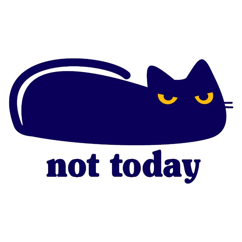 Cat Not Today Lazy Saying