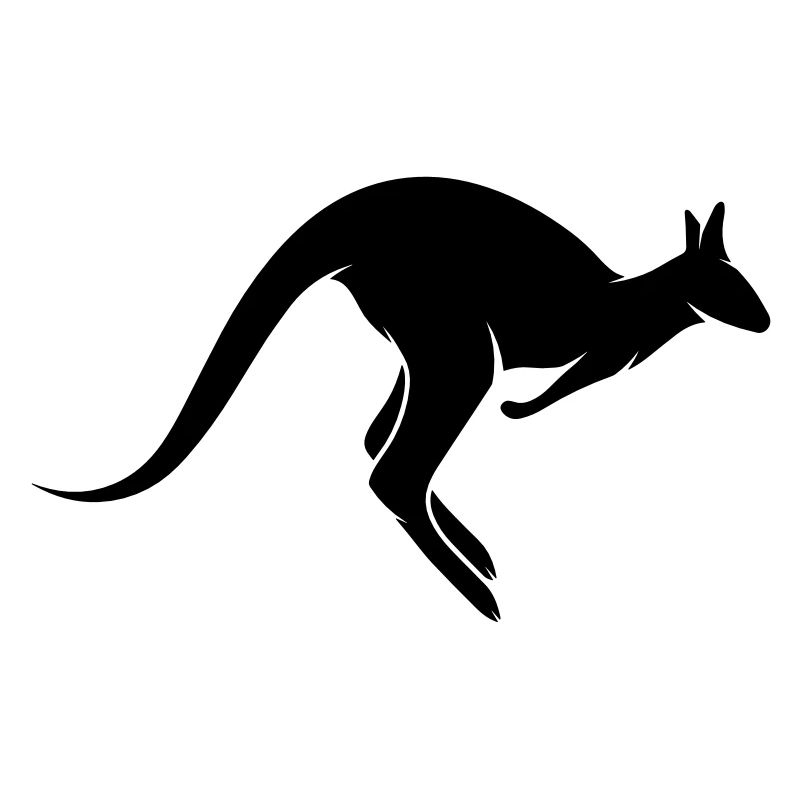 A hopping kangaroo