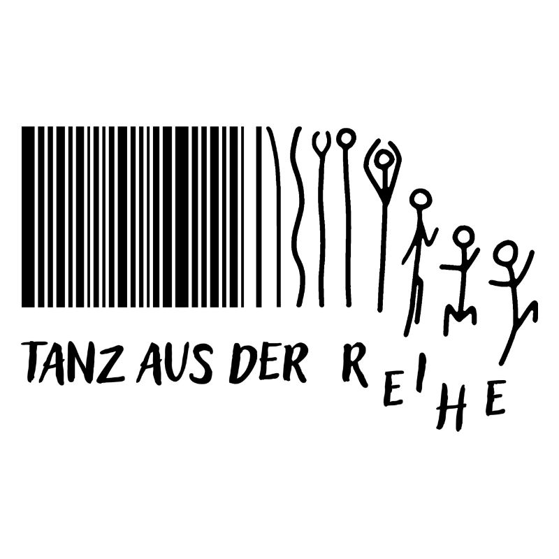 "Tanz aus der Reihe" Strichmännchen Strichcode
