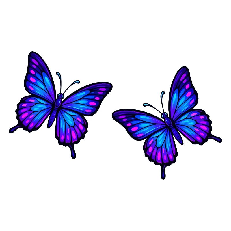 Papillons Bleu Néon