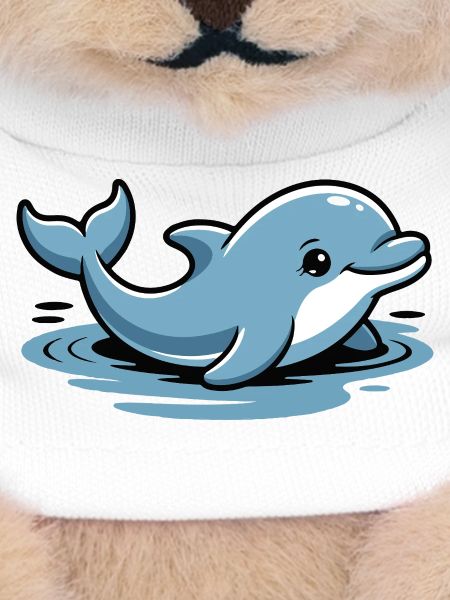 Blue Dolphin Cartoon Waves