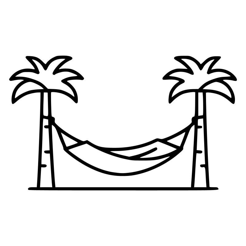 Hammock Palm Trees Holiday Outline