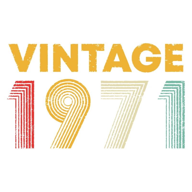 Logo vintage à rayures néon de 1971