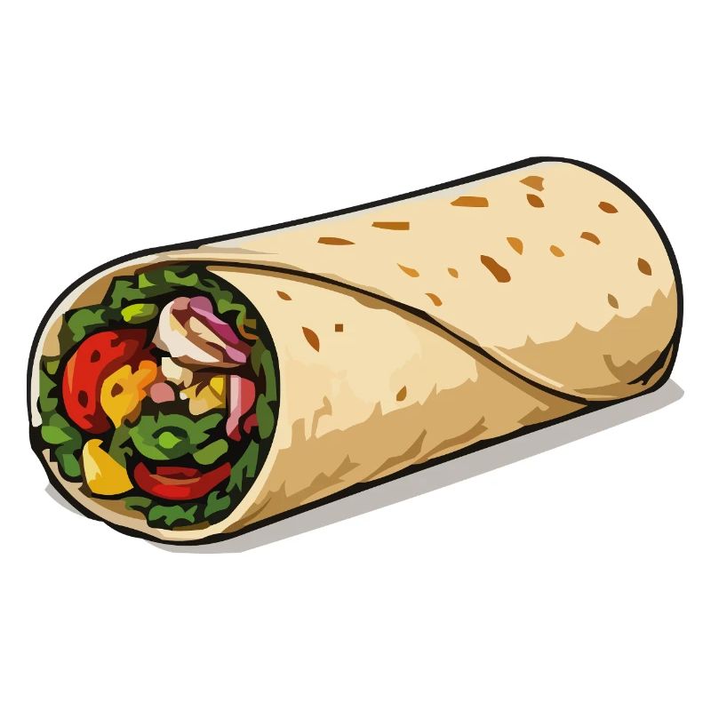 Colourful burrito wrap