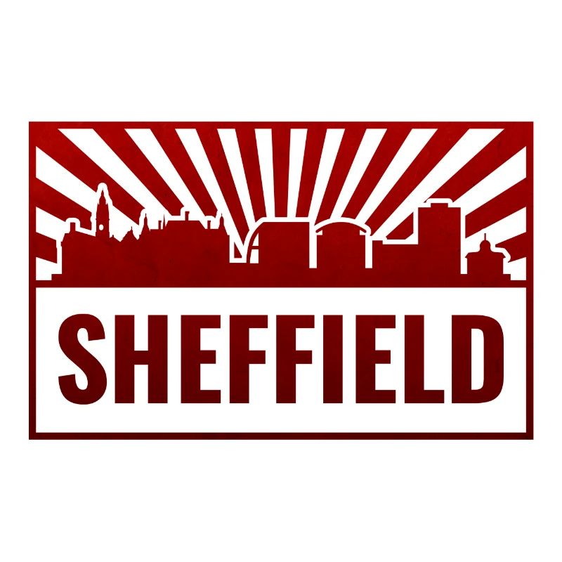 Sheffield Skyline Red Neon