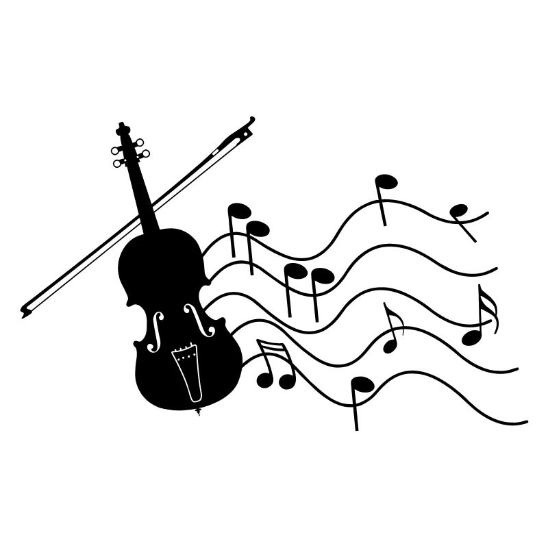 Violon avec notes de musique image d’ombre,