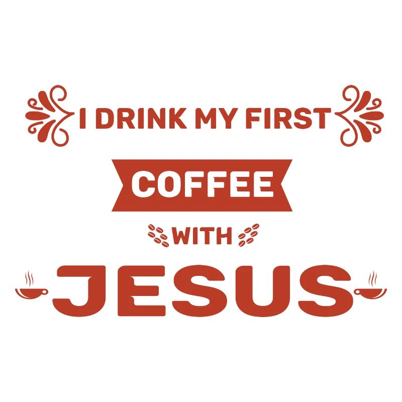 Kaffeetrinker mit Glauben Spruch