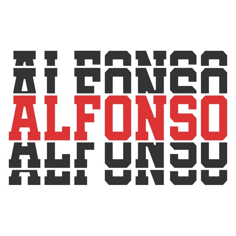 Alfonso T-Shirt T-Shirt Geschenkidee gestapelter Text