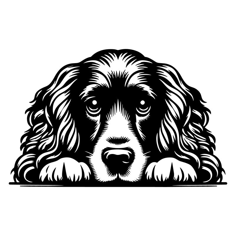 Cocker Spaniel Head with Paws