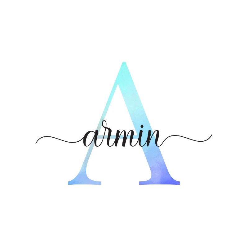A| Monogramme | Nom | Armin | Aquarelle