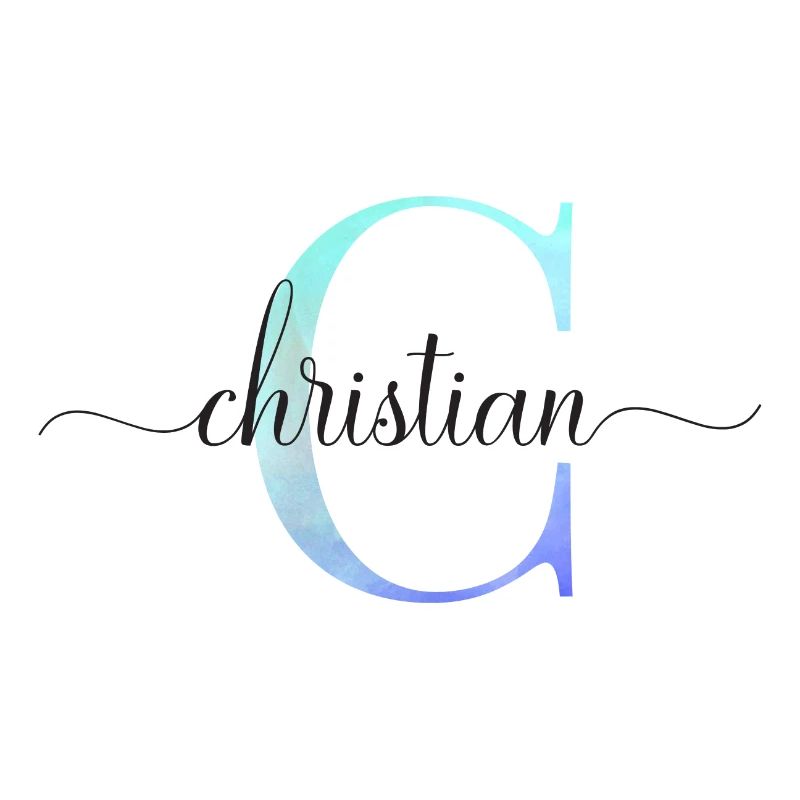 C| Monogramme | Nom | Chrétien| Aquarelle