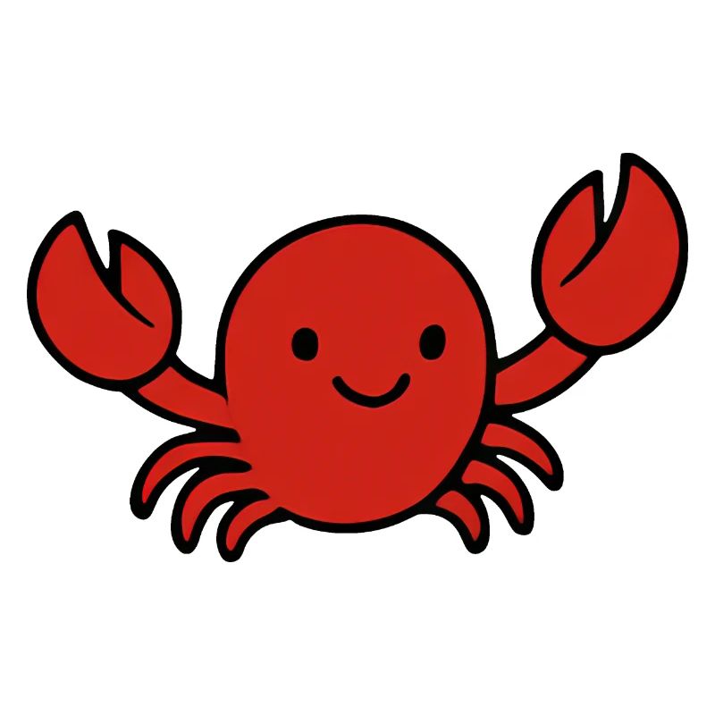 Mignon dessin animé crabe créature marine conception amusant