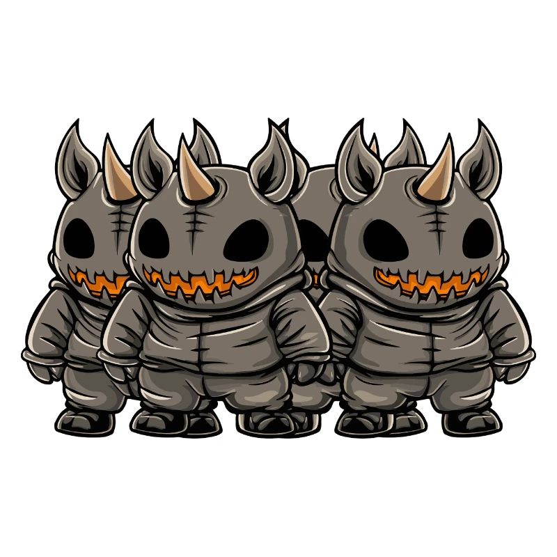 Rhino Halloween Team Comic Funny