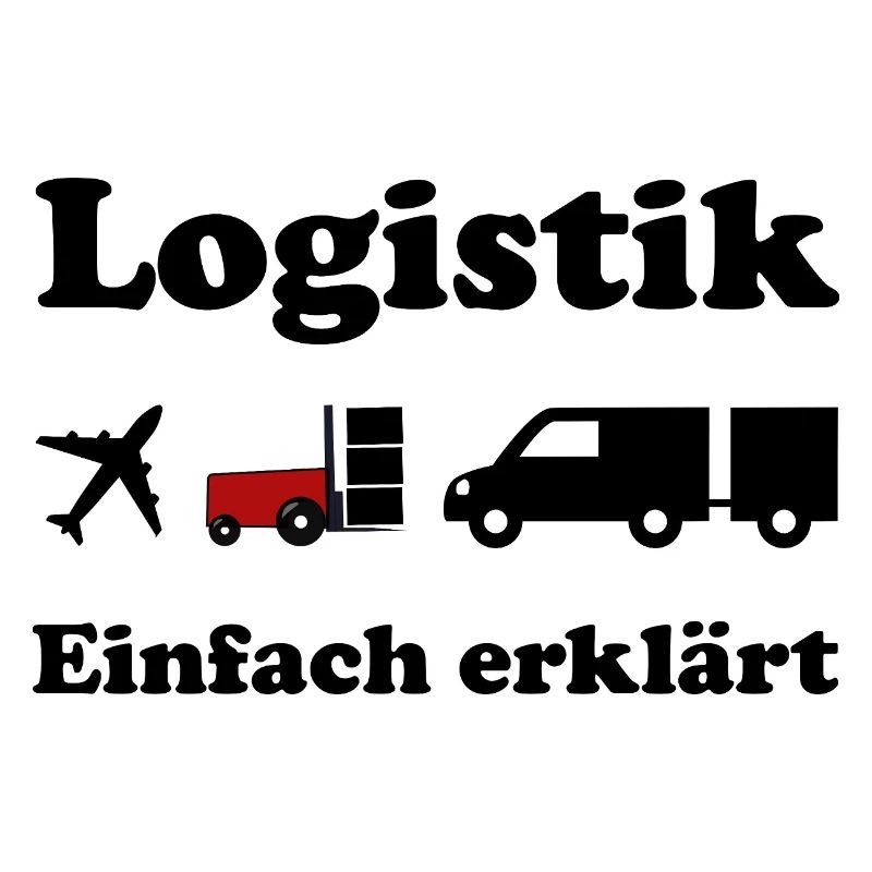 Logistik Silhouette mit rotem Block