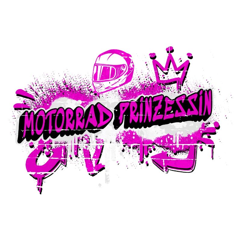 Motorcycle Princess Graffiti Design
