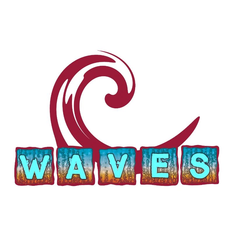 Abstract ocean wave art - surfer design