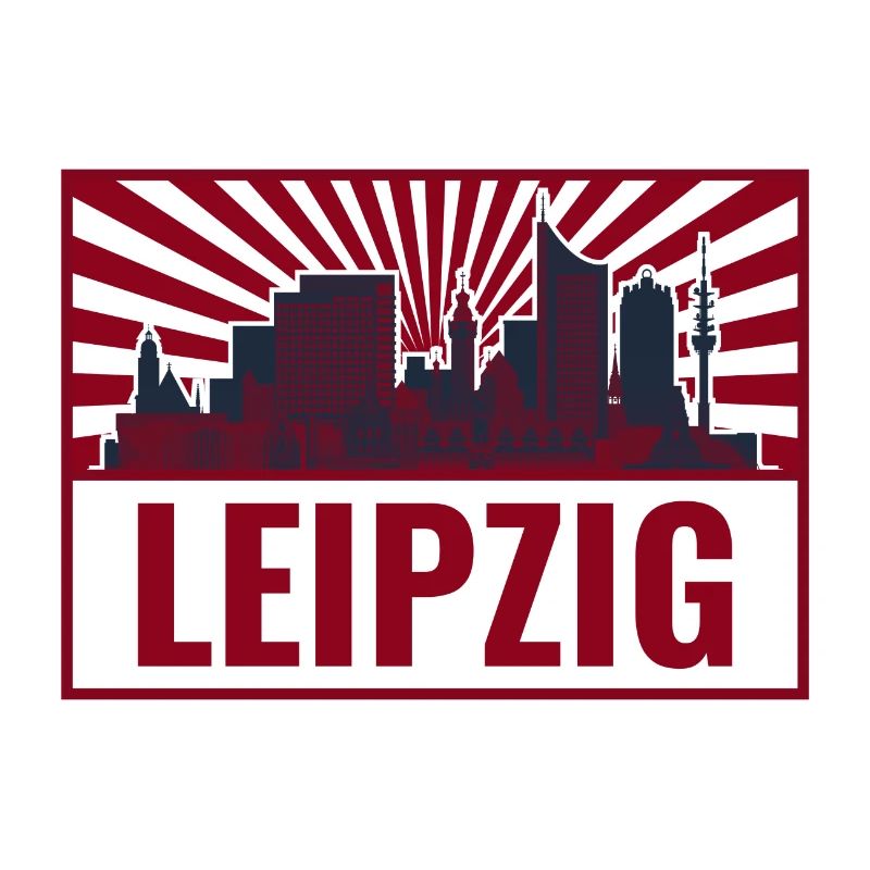 Leipzig Skyline Rétro Red