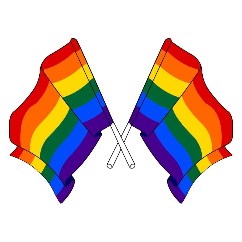 Two rainbow flags