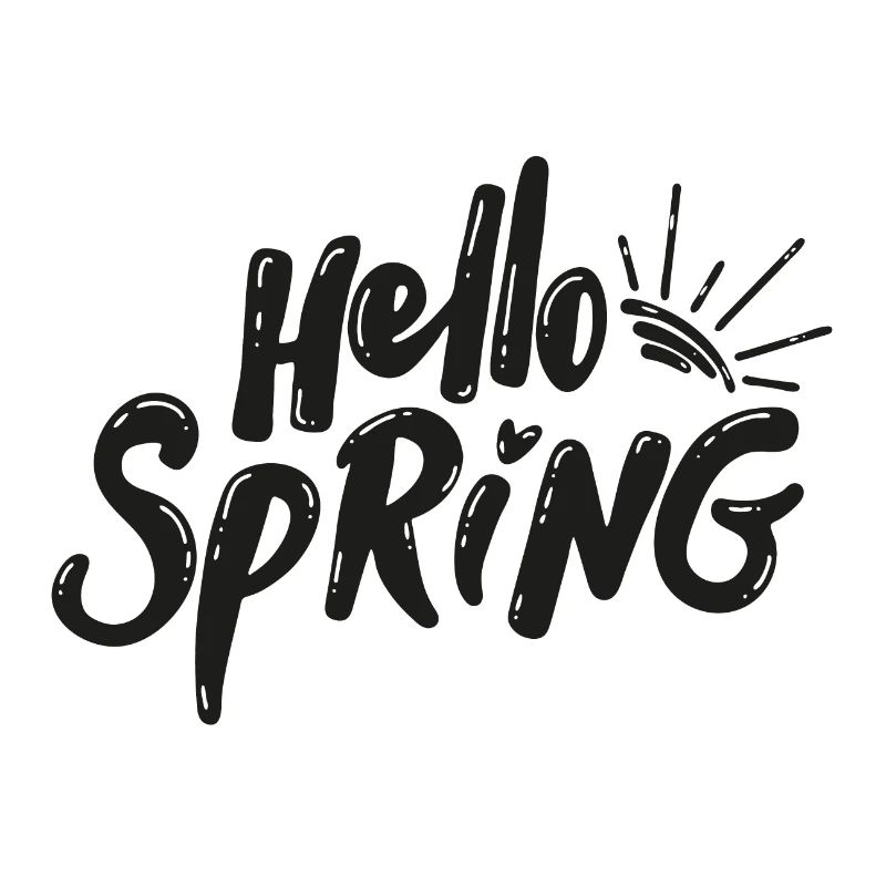 Hello Spring Season Bloom Lettering