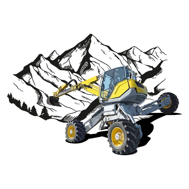 Excavator, walking excavator for difficult terrain