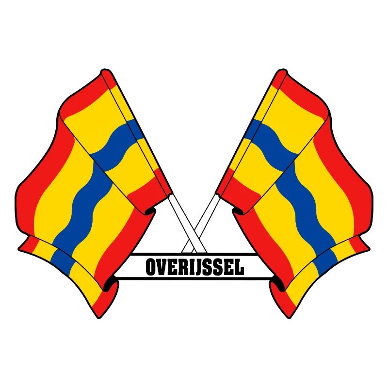 Two flags text OVERIJSSEL