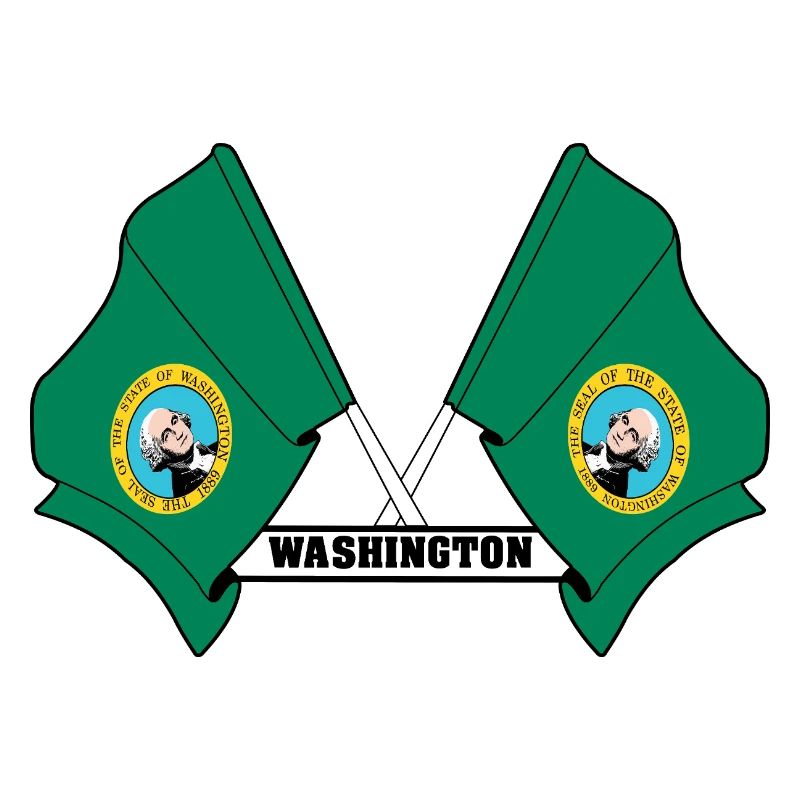 Two flags text WASHINGTON