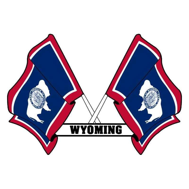 Zwei Flaggen mit dem Text WYOMING
