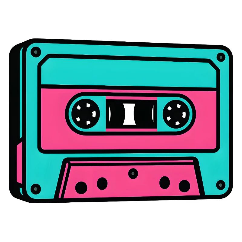 Neon Cassette Popart 80s
