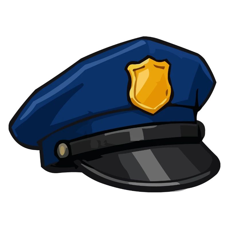 Cartoon-Polizeikappe mit Abzeichen