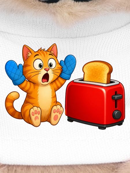 Toast-Techniker-Katzen-Küchen-Missgeschick