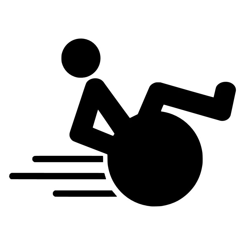 Rollstuhlfahrer macht einen Wheelie Fast Roller #