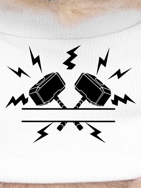 Zwei Thor-Hämmer mit Textausschnitt