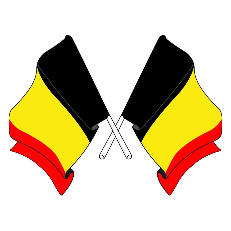 Two flags Belgium crossed