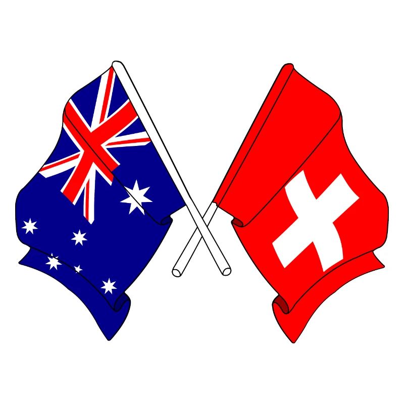 Drapeau de l’Australie et drapeau de la Suisse