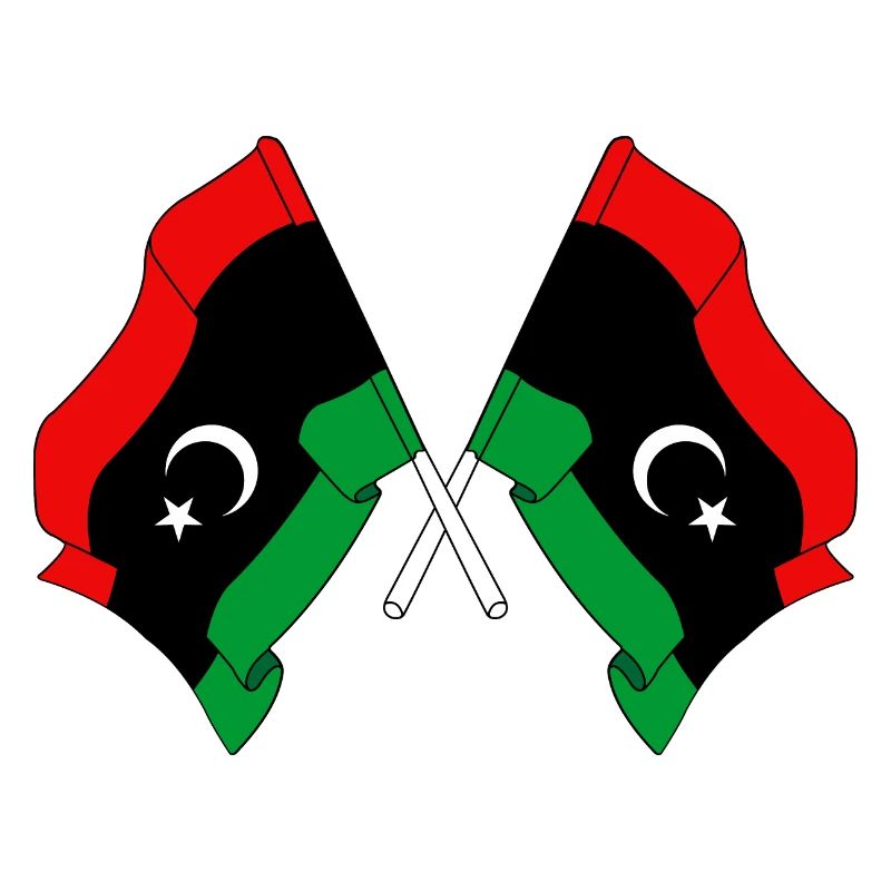 Two flags Libya