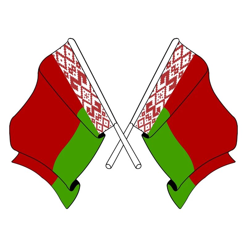 Deux drapeaux croisés de Russie blanche