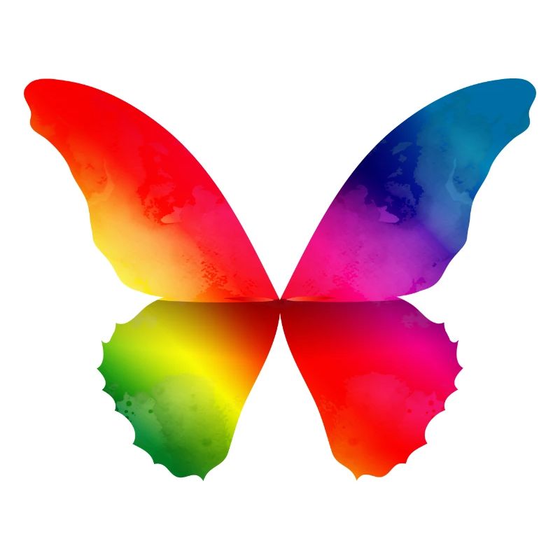 Schmetterling Form in kräftigen Regenbogen Farben