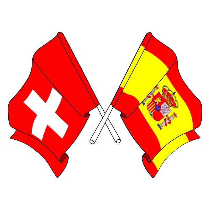 Drapeau de la Suisse et drapeau de l’Espagne