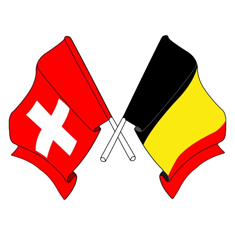 Drapeau de la Suisse et drapeau de la Belgique