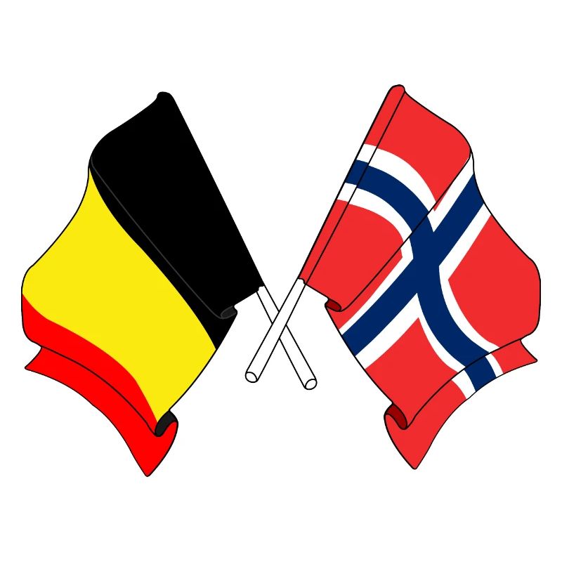 Drapeau de la Belgique, drapeau de la Norvège