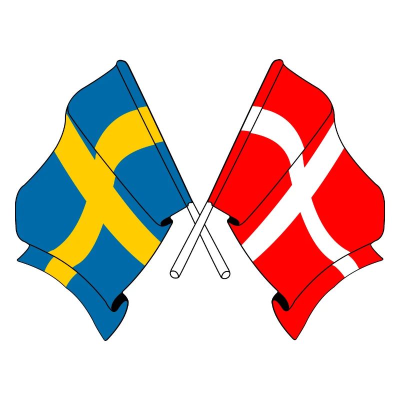 Flag Sweden, flag Denmark