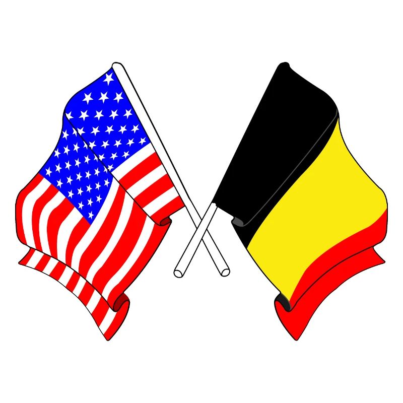Drapeau des États-Unis et drapeau de la Belgique