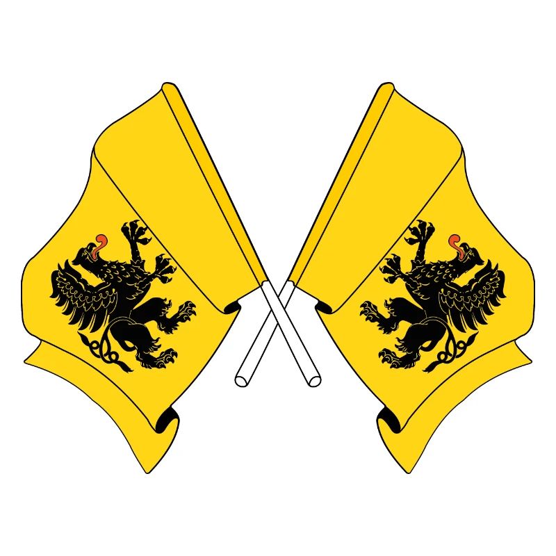 Two flags Pomeranian