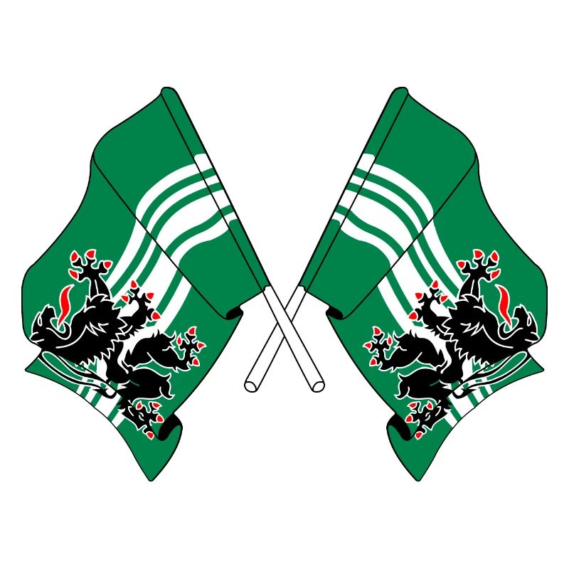 Two flags East Flanders Belgium