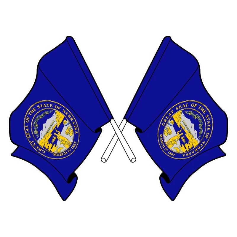Two flags crossed Nebraska