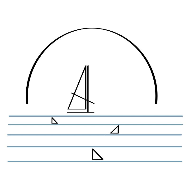 Logo windsurfer with sharks
